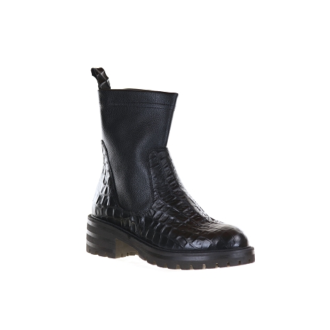 Coco abricot damparis noir Cuir et Stretch