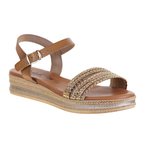 Sandales Compensées Camel Taille 39 - Talon Haut (+7cm), Neuves Avec Emballage