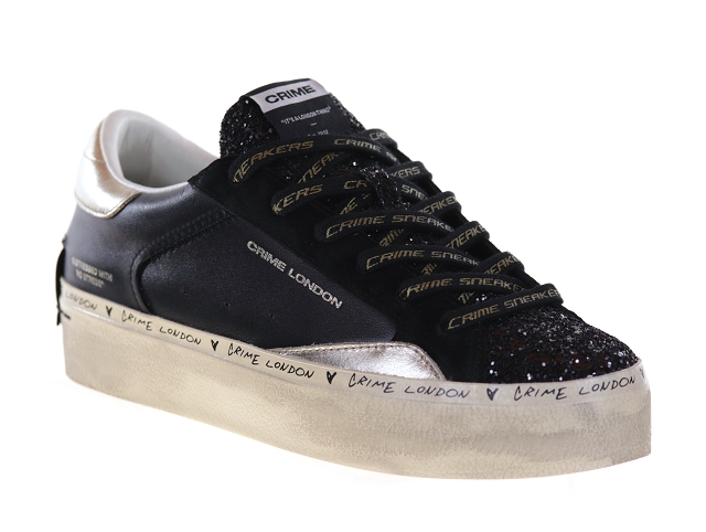 Crime london distressed 74 noir Cuir