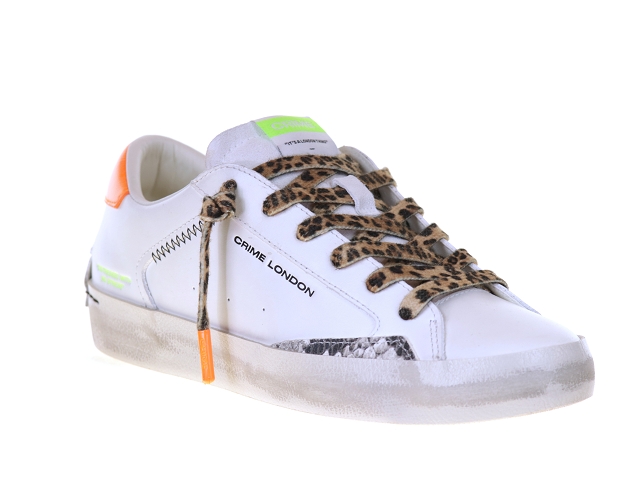 Crime london distressed 04 blanc Cuir
