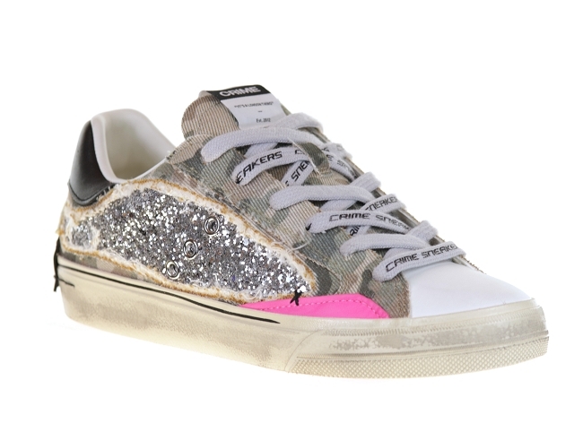 Crime london distressed 73 blanc Cuir