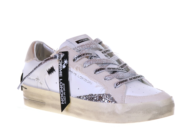 Crime london sk8 del109 blanc Cuir