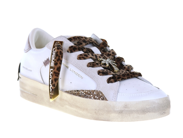 Crime london sk8 del02.2 blanc Cuir